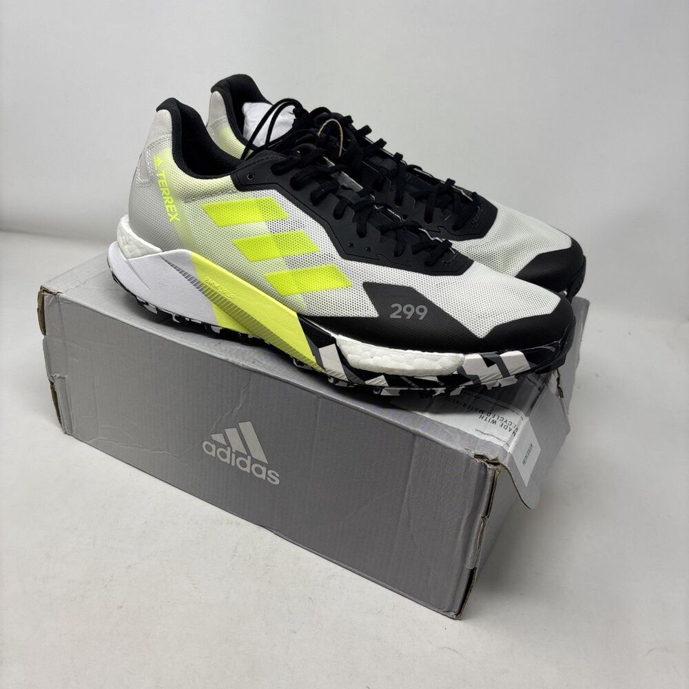 Adidas Terrex Agravic Ultra Men’s Trail Running Shoes White Yellow Size 10